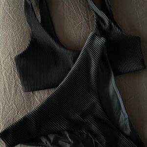 COS Ribbed Black Bikini Set